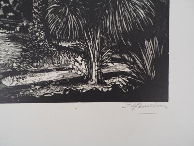 Jules PERRICHON : La Californie à Cannes - 1928 - Bois gravé original signé 2