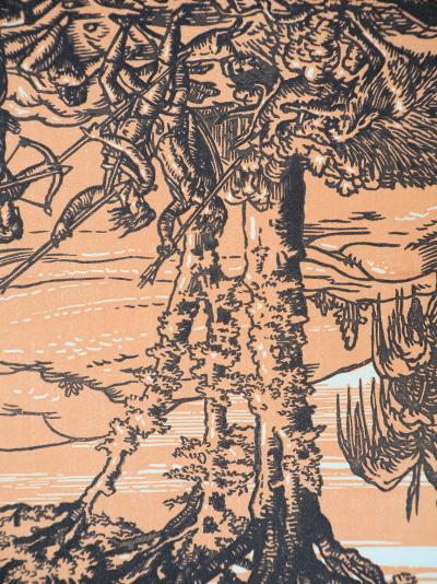 Jacques BELTRAND : La chasse - 1920 - Bois gravé original signé 2