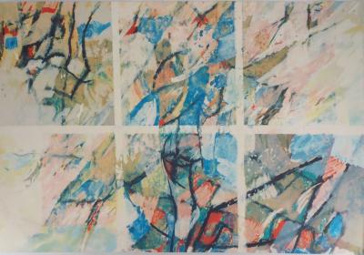 André ARABIS: Composition abstraite - 1992 - Lithographie originale signée au crayon 2