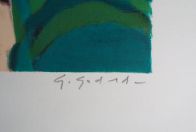 Gabriel GODARD : Maroc, Retour du marché - Grande lithographie originale signée 2