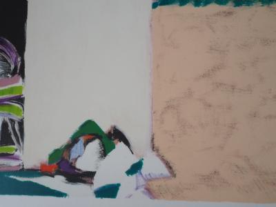 Gabriel GODARD : Maroc, Retour du marché - Grande lithographie originale signée 2