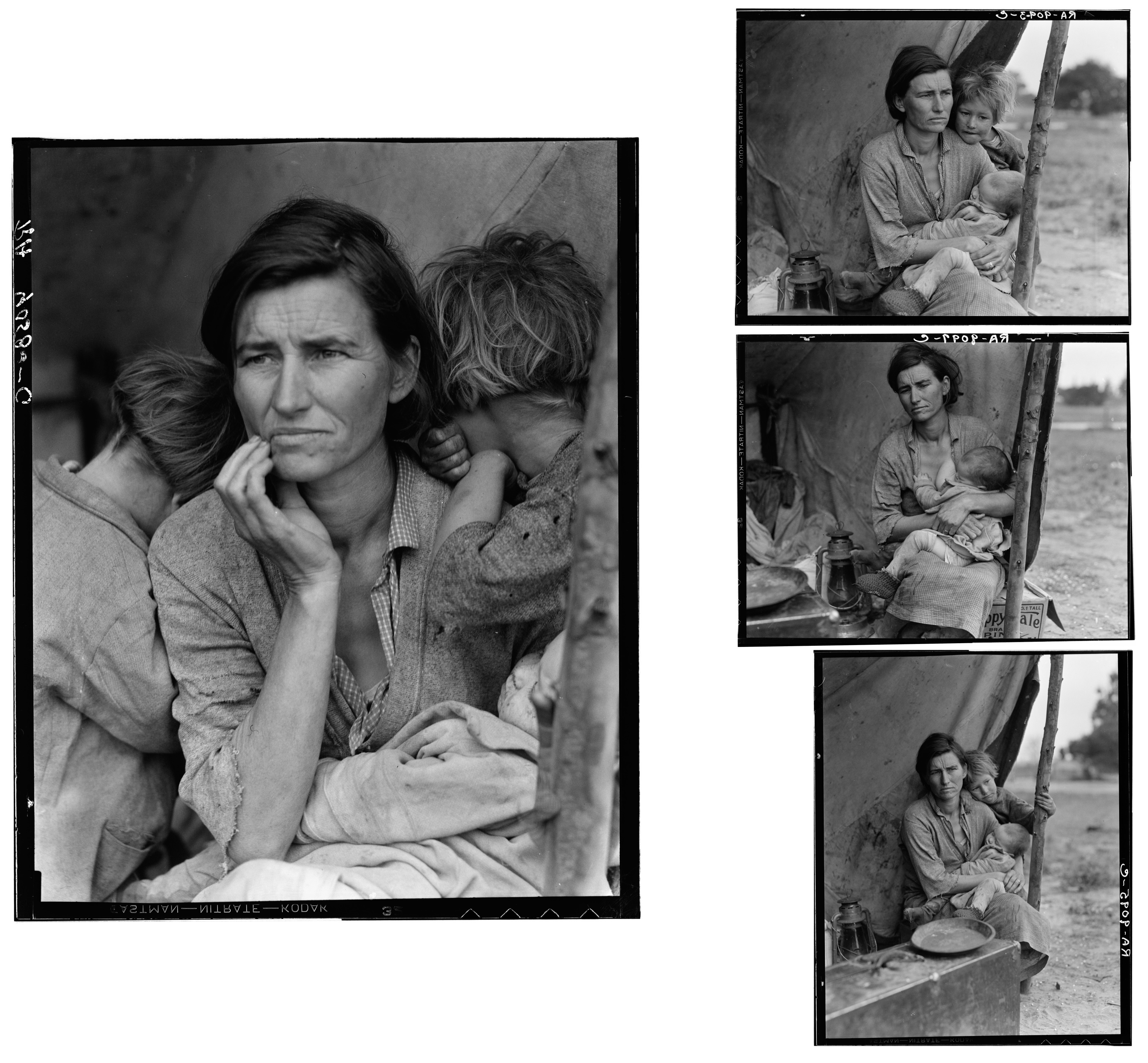 Dorothea LANGE Migrant Mother set, 1936 4 silver gelatine limited