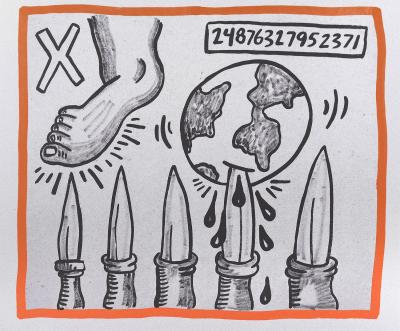 Keith HARING - Sans titre, 1990 - Lithographie originale 2