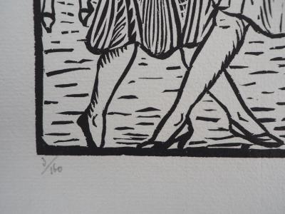 Gaspard-MAILLOL : Les danseurs du Quatier-Latin - 1929 - Bois gravé original signé 2