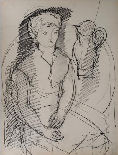 Max PAPART : Hommage à madame Cézanne, 1955 - Dessin original signé 2