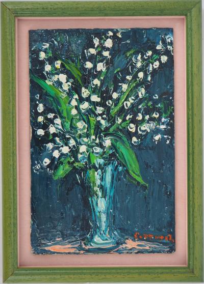 André COTTAVOZ : Le Muguet du 1er Mai - Huile sur panneau Signée 2