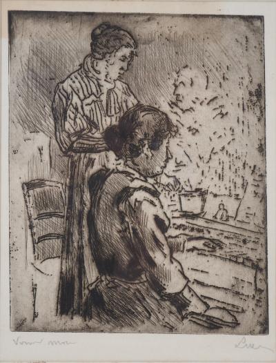 Maximilien LUCE : Piano Bar - c. 1920 - Gravure originale Signée 2