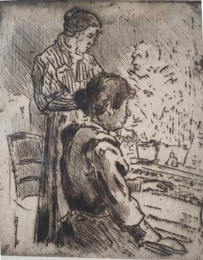 Maximilien LUCE : Piano Bar - c. 1920 - Gravure originale Signée 2