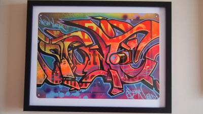SONIC - Sonic - Graffiti à la bombe et posca sur panneau d’aluminium signé 2