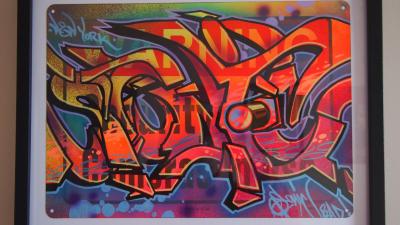 SONIC - Sonic - Graffiti à la bombe et posca sur panneau d’aluminium signé 2