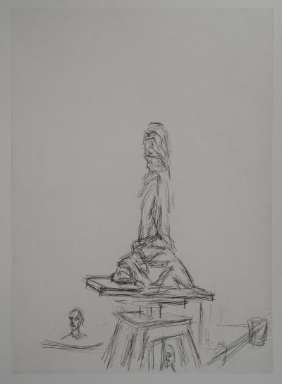 Alberto GIACOMETTI : Atelier à la sellette, 1964 - Gravure originale 2