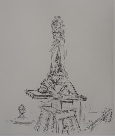 Alberto GIACOMETTI : Atelier à la sellette, 1964 - Gravure originale 2