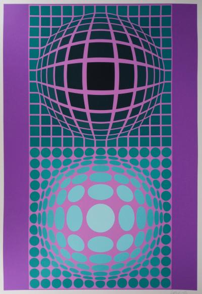 Victor VASARELY - Composition cinétique - Sérigraphie originale signée 2