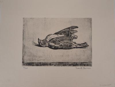 Jean-Eugène BERSIER : L’oiseau mort - Gravure originale signée 2
