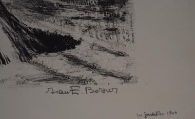 Jean-Eugène BERSIER - Les fenaisons - 1944 -  Lithographie originale signée 2