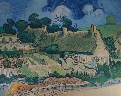 Vincent VAN GOGH (d’après) : Chaumes de Cordeville, 1954 - Lithographie 2