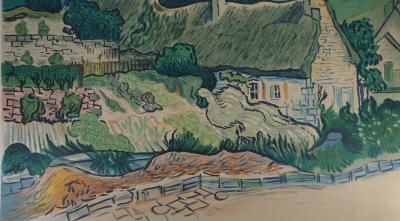 Vincent VAN GOGH (d’après) : Chaumes de Cordeville, 1954 - Lithographie 2