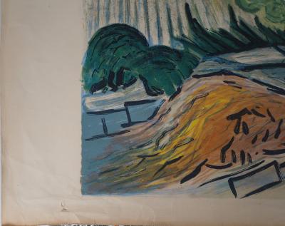 Vincent VAN GOGH (d’après) : Chaumes de Cordeville, 1954 - Lithographie 2