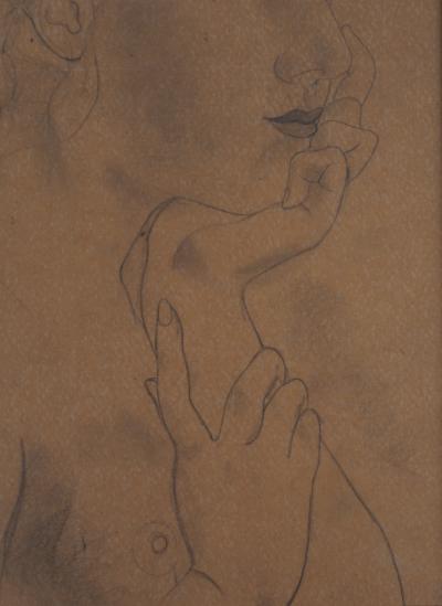 Leonard Tsuguharu FOUJITA : Femme pensive, 1925 - Dessin original signé 2