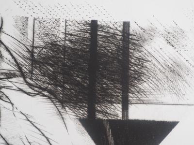 Claude GROSCHENE : L’arrivée  - Gravure originale signée 2