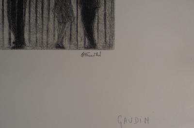 Auguste-Jean GAUDIN : Douai, la fête foraine  - Gravure originale signée 2