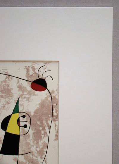 Joan MIRO (d’après) - Personnage dans la nuit, 1956 - Pochoir en couleurs signée 2