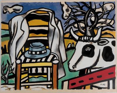 Fernand LÉGER (d’après) - La vache et la chaise - 1959 - Lithographie signée 2