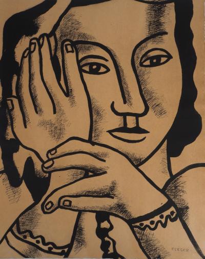 Fernand LÉGER (d’après) -  Portrait de Nadia - 1959 - Lithographie signée 2