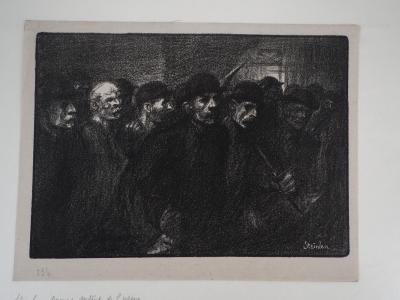 Théophile Alexandre STEINLEN  - Ouvriers sortant de l’usine - Lithographie Originale Signée 2