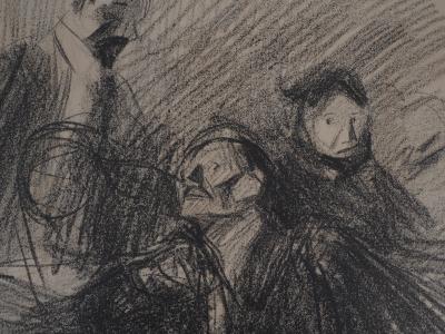 Théophile Alexandre STEINLEN - Etude de quatre personnages  - Lithographie Originale Signée 2