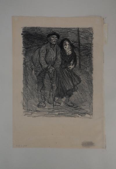 Théophile Alexandre STEINLEN - Couple de gueux - Lithographie Originale Signée 2