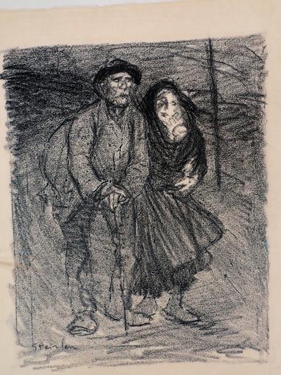 Théophile Alexandre STEINLEN - Couple de gueux - Lithographie Originale Signée 2