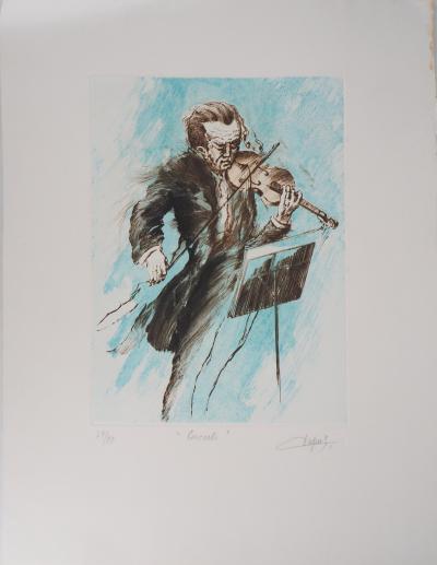 Jean DUPUIS : Concerto au violon - Lithographie originale signée 2
