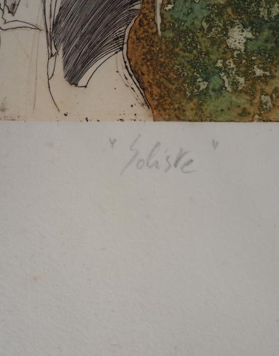 Jean DUPUIS: Violon Soliste - Gravure originale signée 2