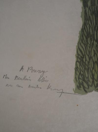 Bernard CHAROY: Portrait de femme à l’écharpe - Lithographie originale signée 2