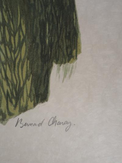 Bernard CHAROY: Portrait de femme à l’écharpe - Lithographie originale signée 2