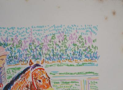 Serge MENDJISKY : Jockeys au galop - Lithographie originale signée 2
