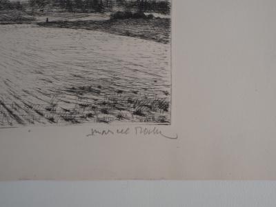 Marcel ROCHE -  Le champ moissonné  -  Gravure Original signée 2