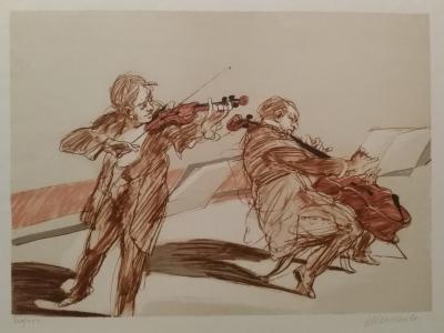 Claude WEISBUCH - Les violonistes - Lithographie signée et numérotée 2