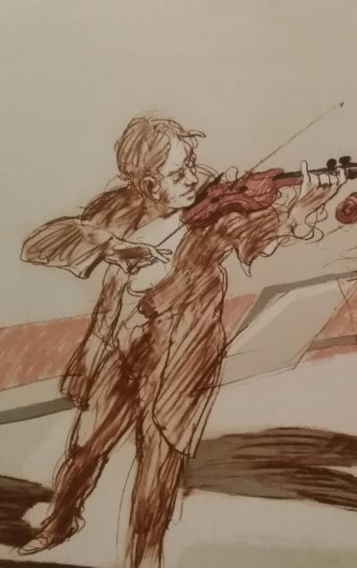 Claude WEISBUCH - Les violonistes - Lithographie signée et numérotée 2
