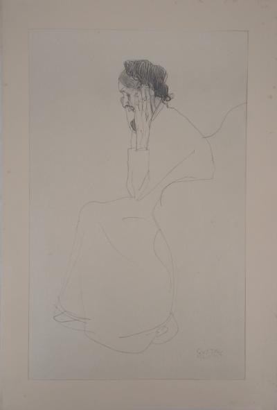 Gustav KLIMT : Femme pensive, 1919 - Lithographie signée 2
