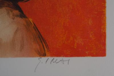 Sachiko IMAI :  Femme à la fleur d’Hibiscus - Lithographie Originale Signée 2