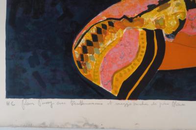 Alain BONNEFOIT - Hommage à Klimt, Nu fauve - Lithographie Originale Signée 2