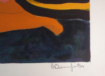 Alain BONNEFOIT - Hommage à Klimt, Nu fauve - Lithographie Originale Signée 2