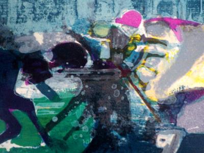 Paul AMBILLE - Course de chevaux - Lithographie Originale Signée 2