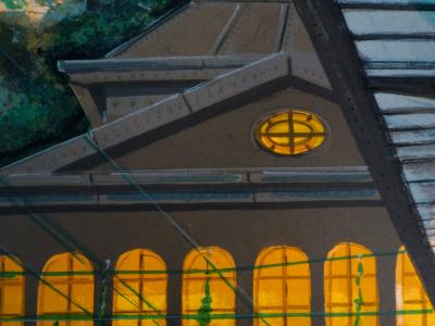 Noel DUMOLARD - Surréalisme : la gare - Lithographie Originale Signée 2