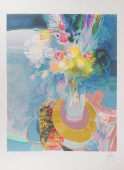 Daniel GELIS : Bouquet flamboyant - Lithographie originale signée 2