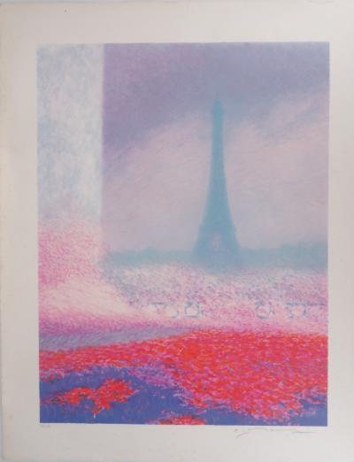 Claude MANOUKIAN - Tour Eiffel - Original lithograph signed 2