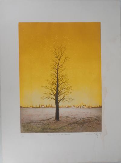 J.J.J RIGAL : Arbre solitaire - Gravure originale signée 2