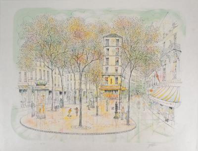 Rolf RAFFLEWSKI - Parisian Square - Original signed lithograph 2